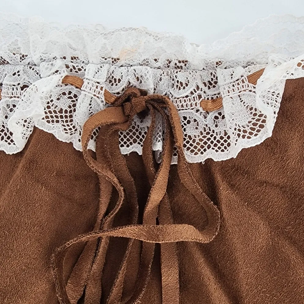 For Love & Lemons Hadley Faux Suede Prairie Set Women's Size Small - Image 7
