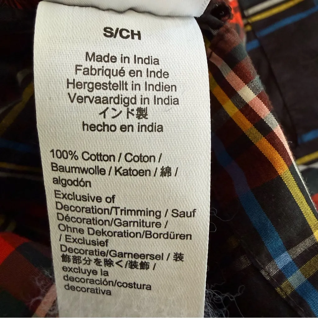 J. CREW Velvet Trimmed V-neck Tunic Blouse Top Red Christmas Plaid Holiday Small - Image 10