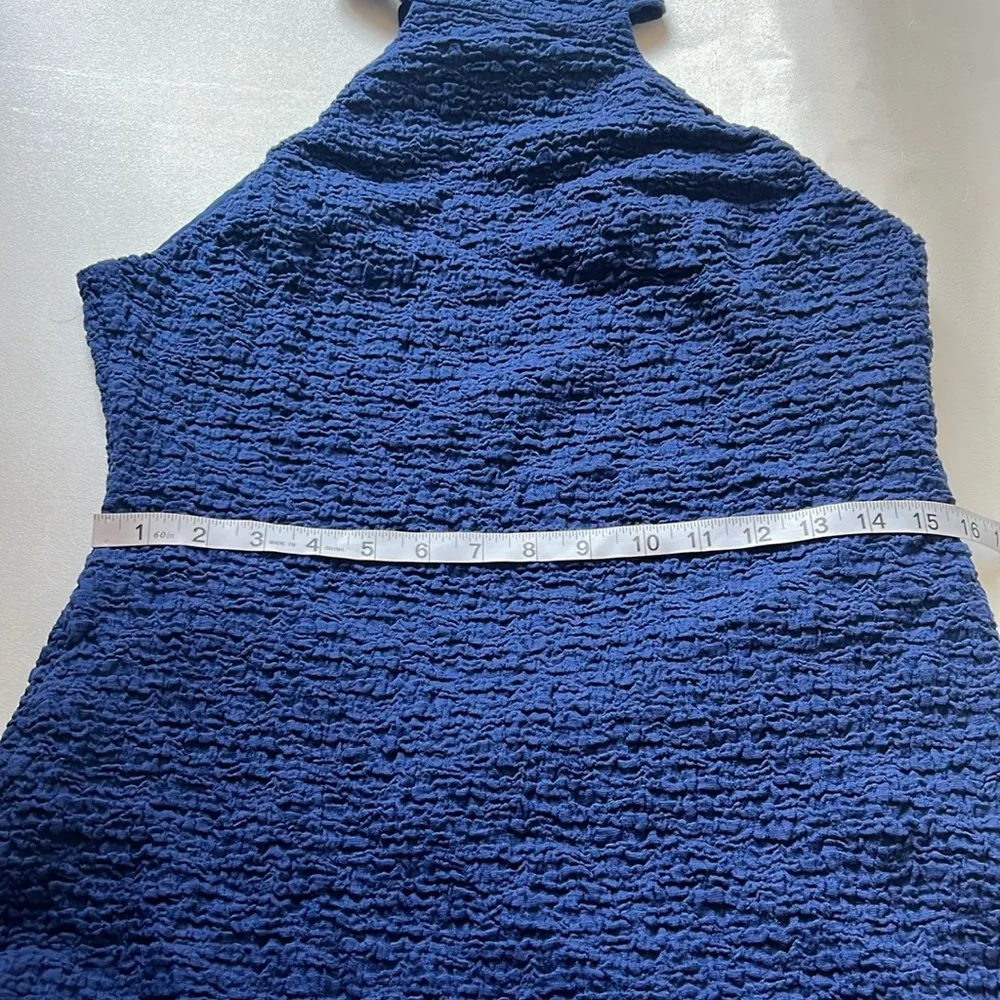 MESHKI Yuki Textured Halter Mini Dress - Midnight Navy - Image 8