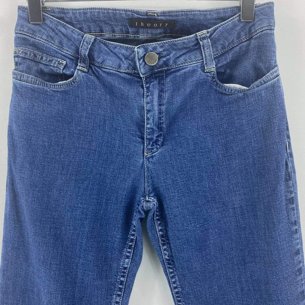 THEORY Blue Medium Wash Straight Leg Jeans - Image 61
