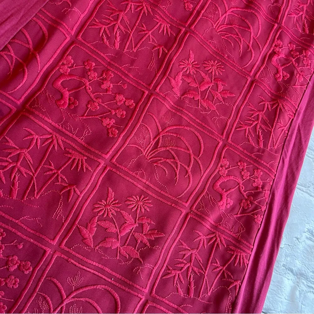 Lucky Brand Tunic Shirt Dress Pink Ethnic Bohemian Roll Tab 3/4 Sleeves - Image 8