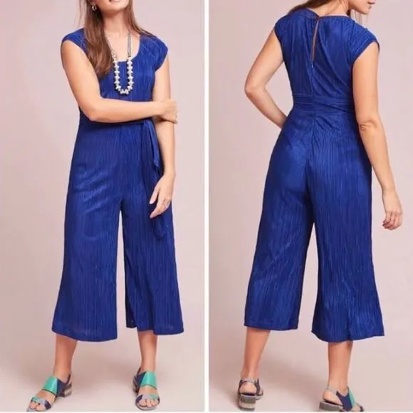 Anthropologie Maeve Sonata Royal Blue Jumpsuit Playsuit Romper SIZE 2 NWT - Image 2