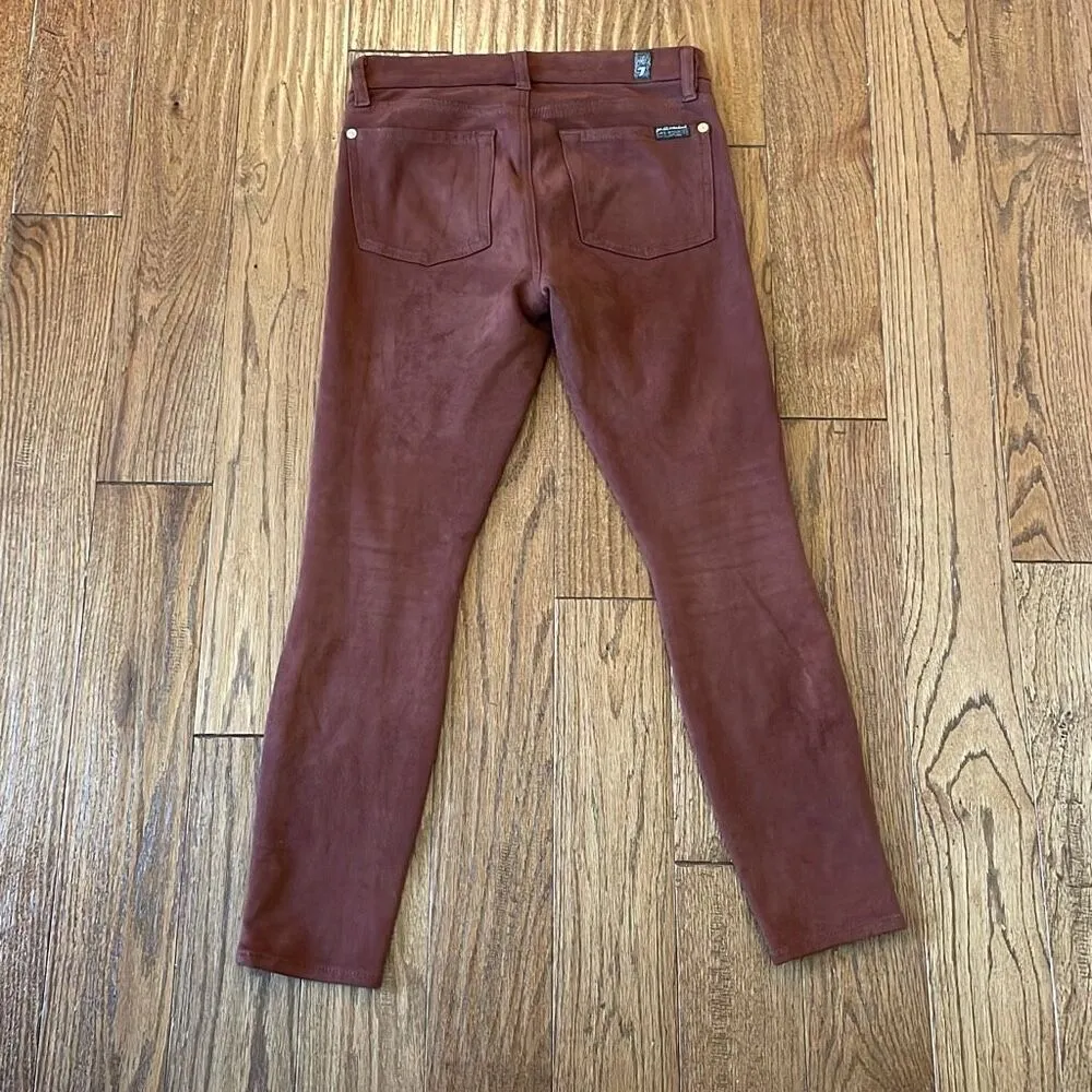 7 For All Mankind brown suede feel skinny crop pant 27 - Image 9