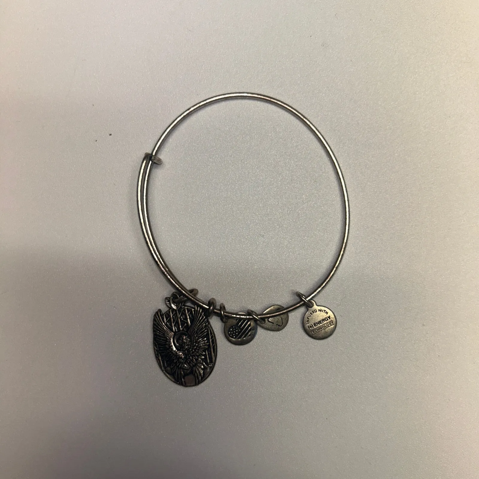 Alex and Ani Silver-Tone Bangle Bracelet 2015 Guardian Angel of Love Surround Me - Image 4