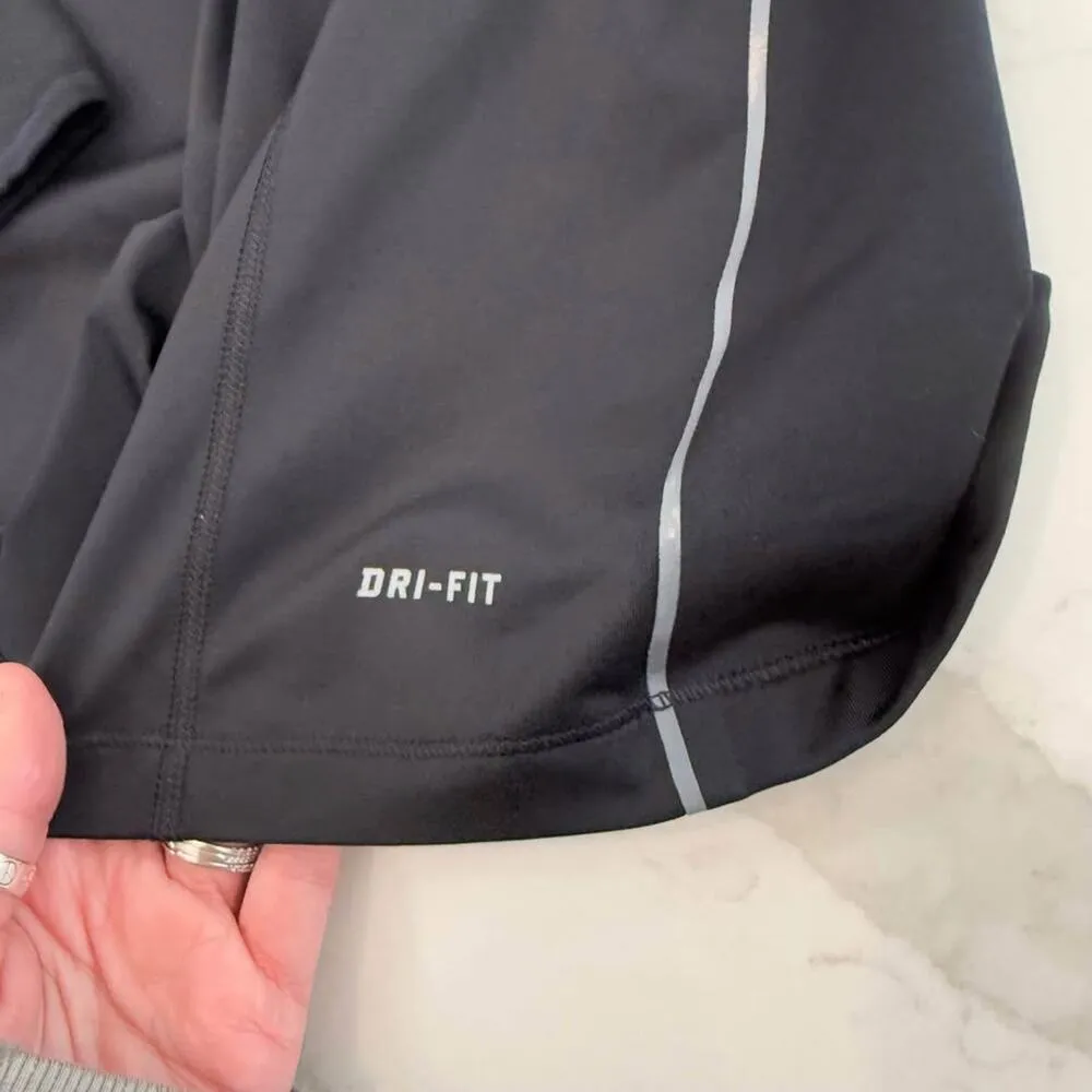 Nike  Pro Dri Fit Black Neon Yellow Zip Pullover Long Sleeve Mesh Women's Large - Image 7