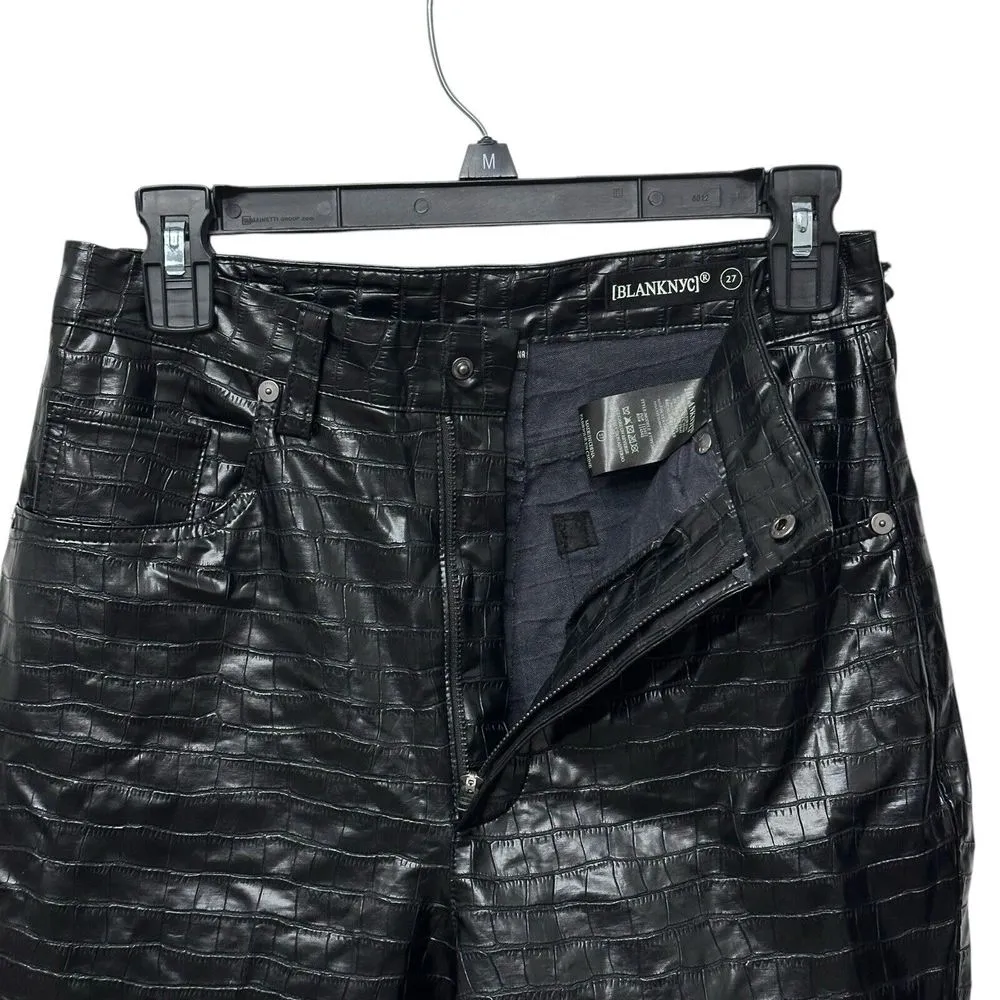 NWT! Blank NYC Vegan Leather Crocodile Print Pant Size 27‎ High Rise (MSRP $97) - Image 3