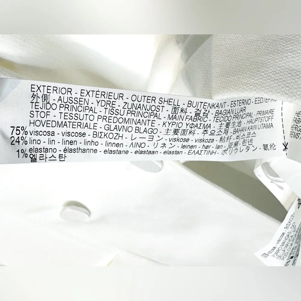 Zara Ivory White Double Breasted Satin Trimmed Tuxedo Blazer Jacket Size S NWT - Image 9