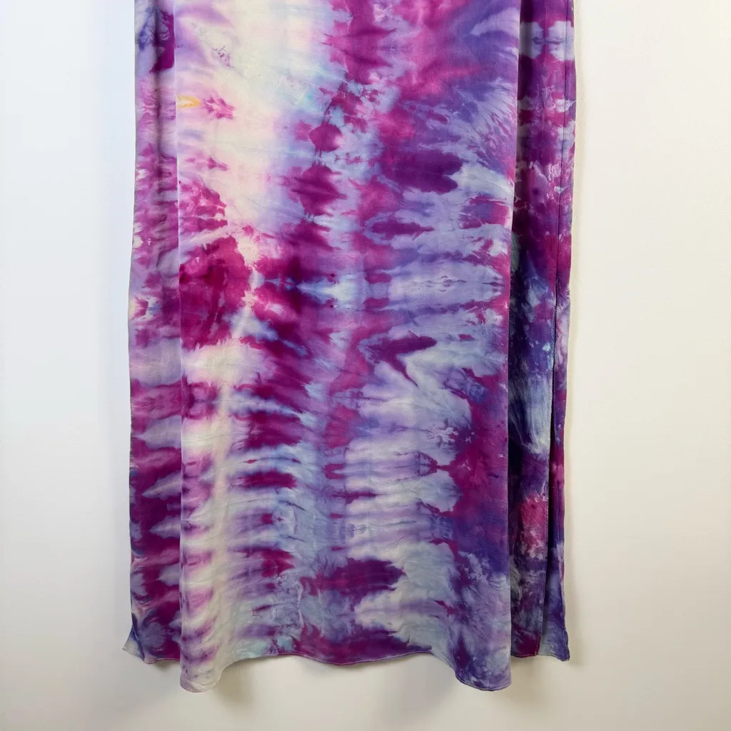 Reeegan Hand Dyed Maxi Dress Large Purple Pink Blue Tie Dye USA Sustainable Soft - Image 4