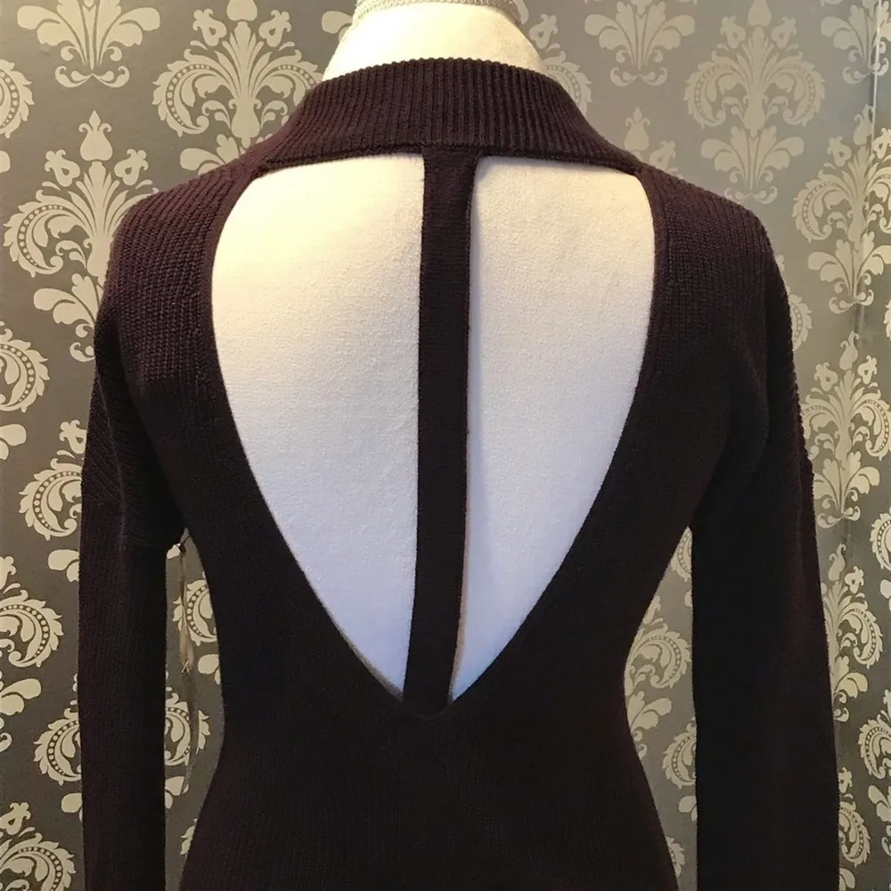 Kaisely Dark Purple Knit Medium Dress - Image 40