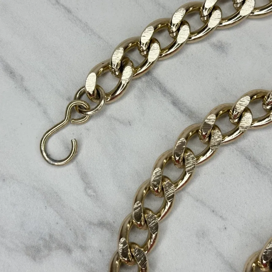 Simple Gold Tone Chain Link Belt XS/Small (XS/S) Classic Cuban Style ✨ - Image 2