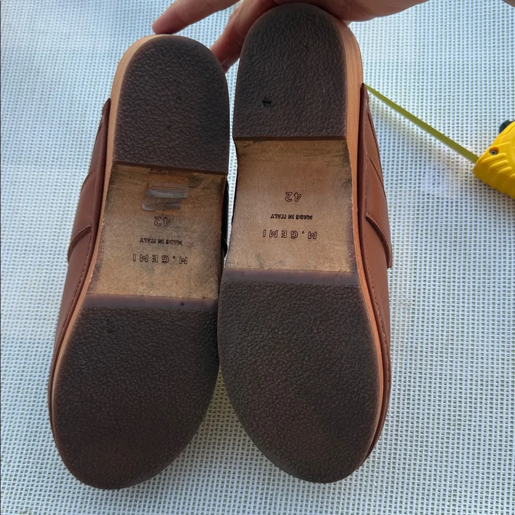 M. Gemi Brown WOMENS Slippers with Gold Detail 42 Made Italy Size 11 - Image 4