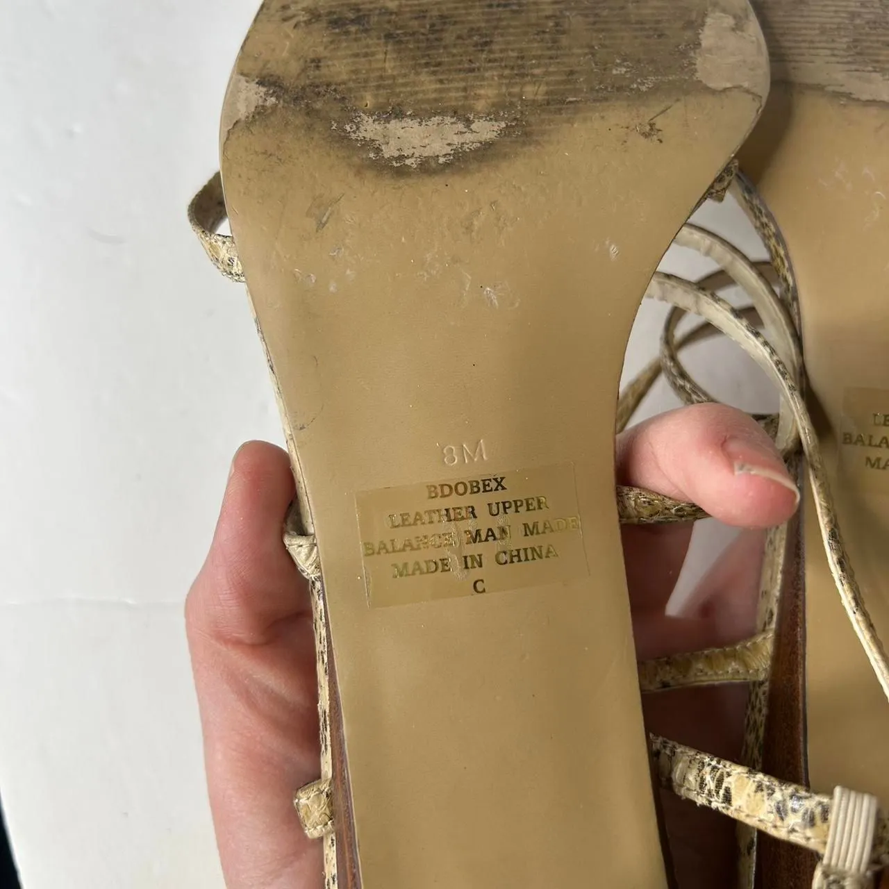 Vintage 90s 1990s Y2k 2000s Block Heel Square shoes leather sole  faux snake - Image 8