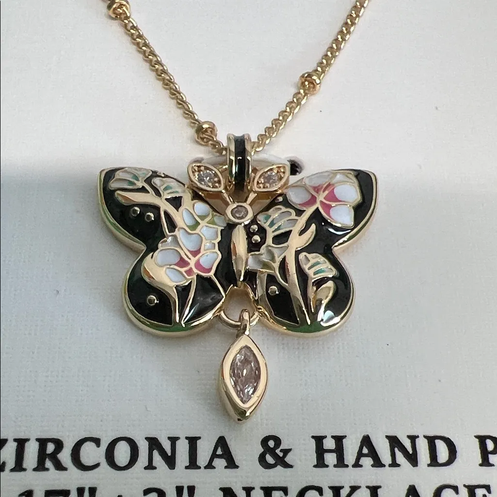 Piper K | Black Butterfly Necklace w/ Cubic Zirconia - Image 7