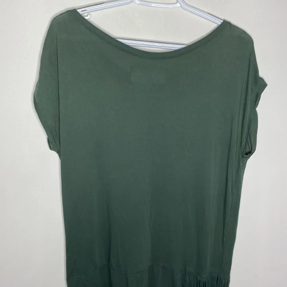 Banu Bora maxi fringe loop hem casual dress in deep forest green size S - Image 7