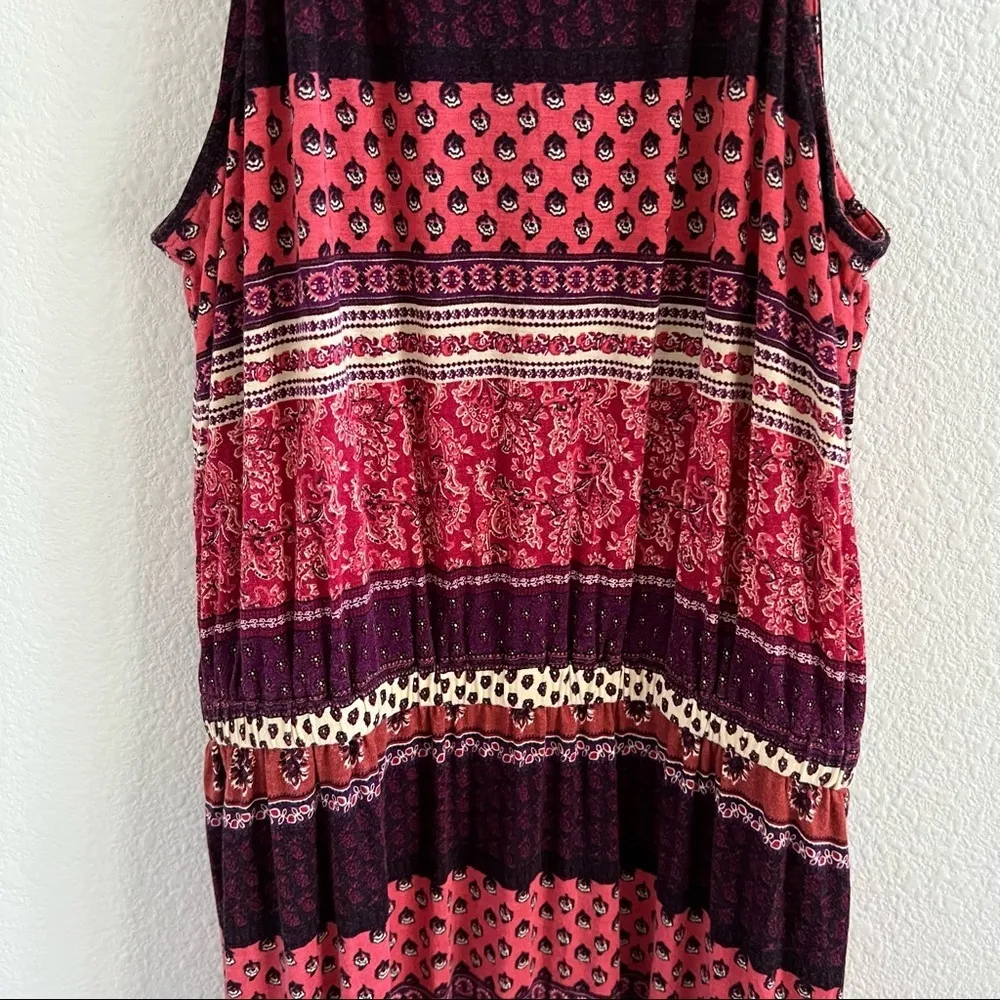 American Eagle Soft & Sexy Festival Boho Gypsy Printed Strappy Slit Dress S - Image 3