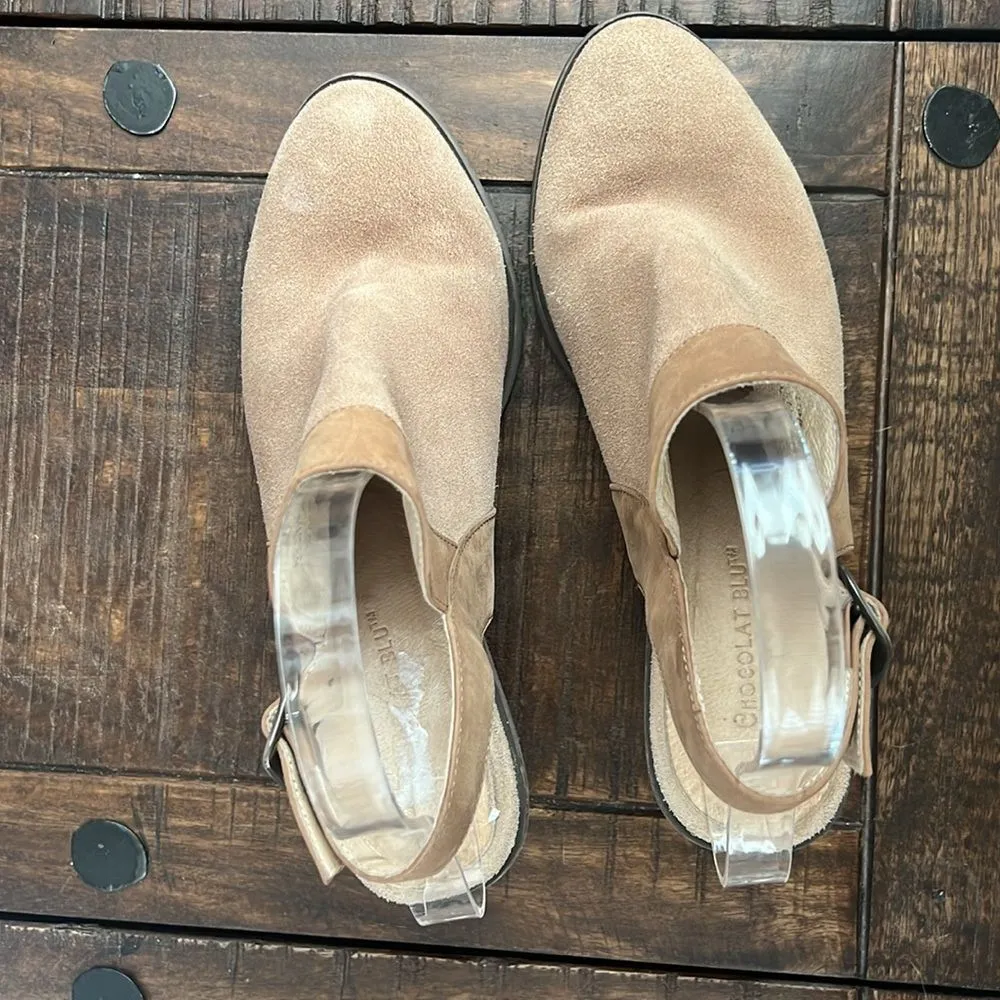 Chocolate Blu Abis Leather Cut Out Boot Slingback Size 8 - Image 2