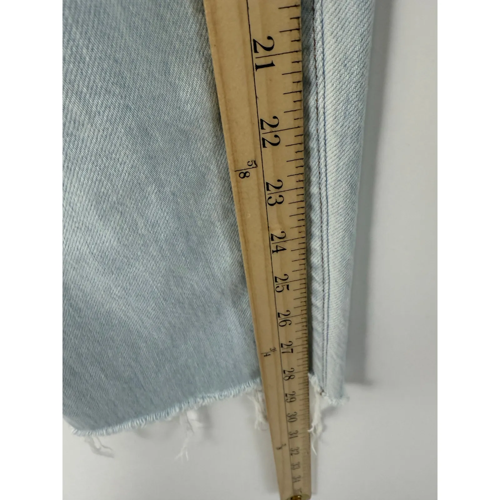 Madewell The Slouchy Boyjean 24 Light Wash Distressed Raw Hem Boyfriend Jeans - Image 10