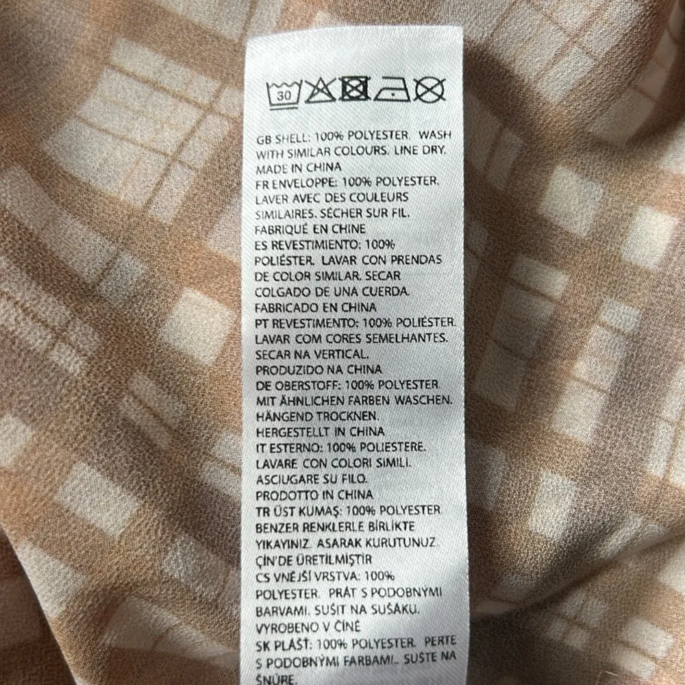 NA-KD Flowy Rust Check Midi Dress Size 34 NWT - Image 14