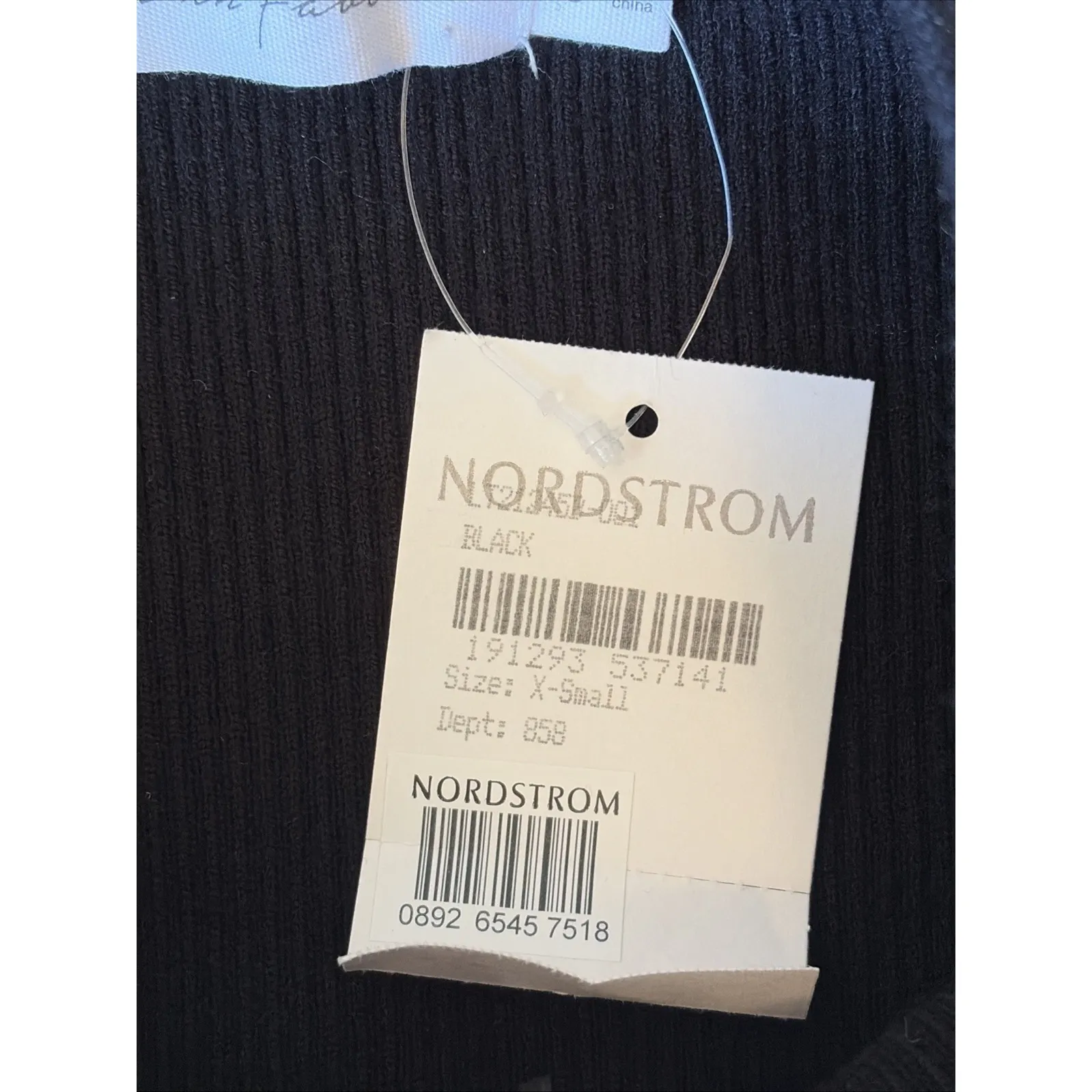 All in Favor Black White Lace Ribbon Trip Ribbed Knit Crop Top Shirt XS NEW NWT - Image 3