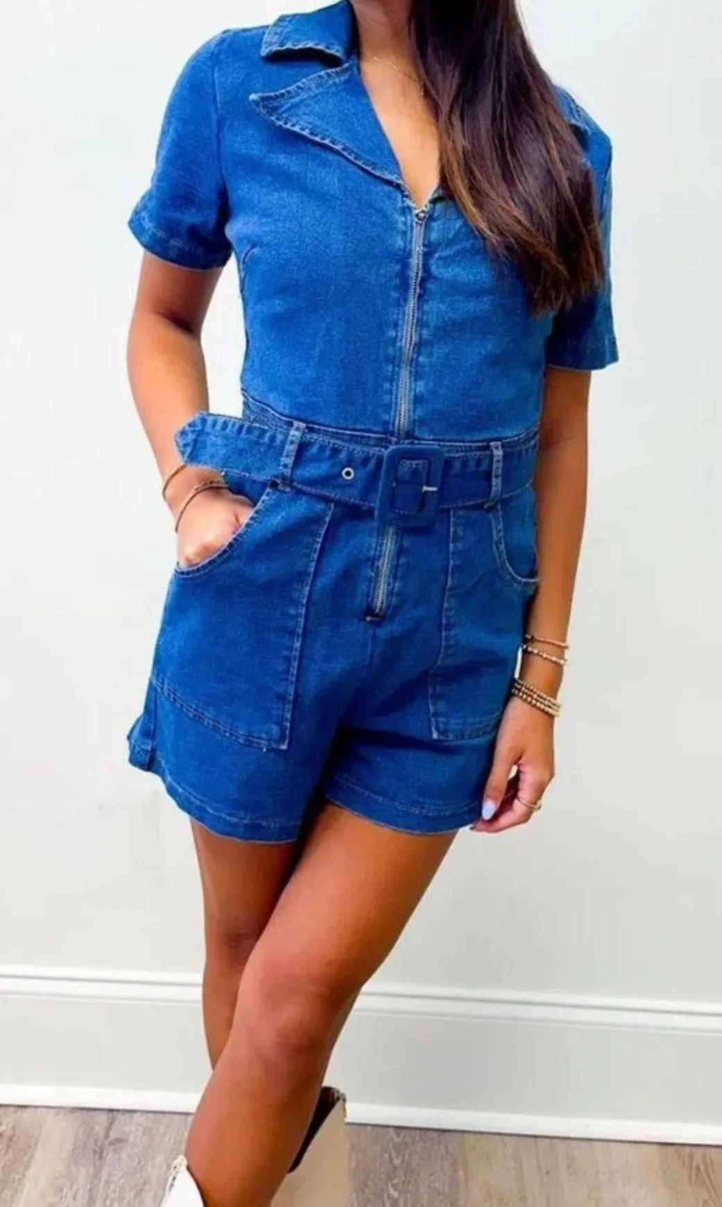 Denim Romper - Image 2