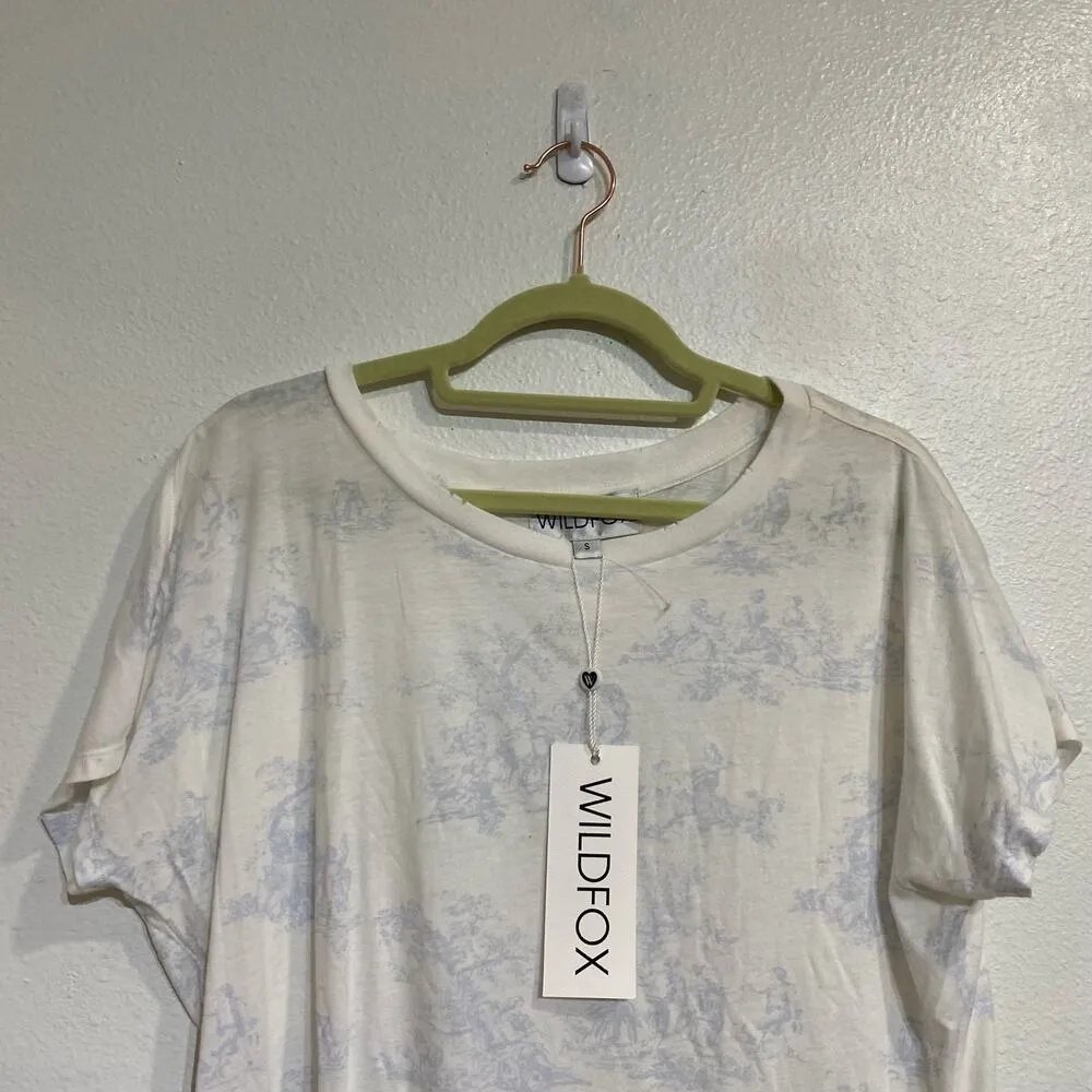 Wildfox White Tagged Toile Heritage Shirt Sleeve Tee Sz S NWT - Image 3