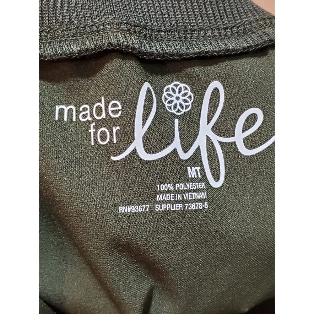 Made for Life Women Green Polyester Mid Rise Pull on Comfort Waist Pant Size MT - Image 8