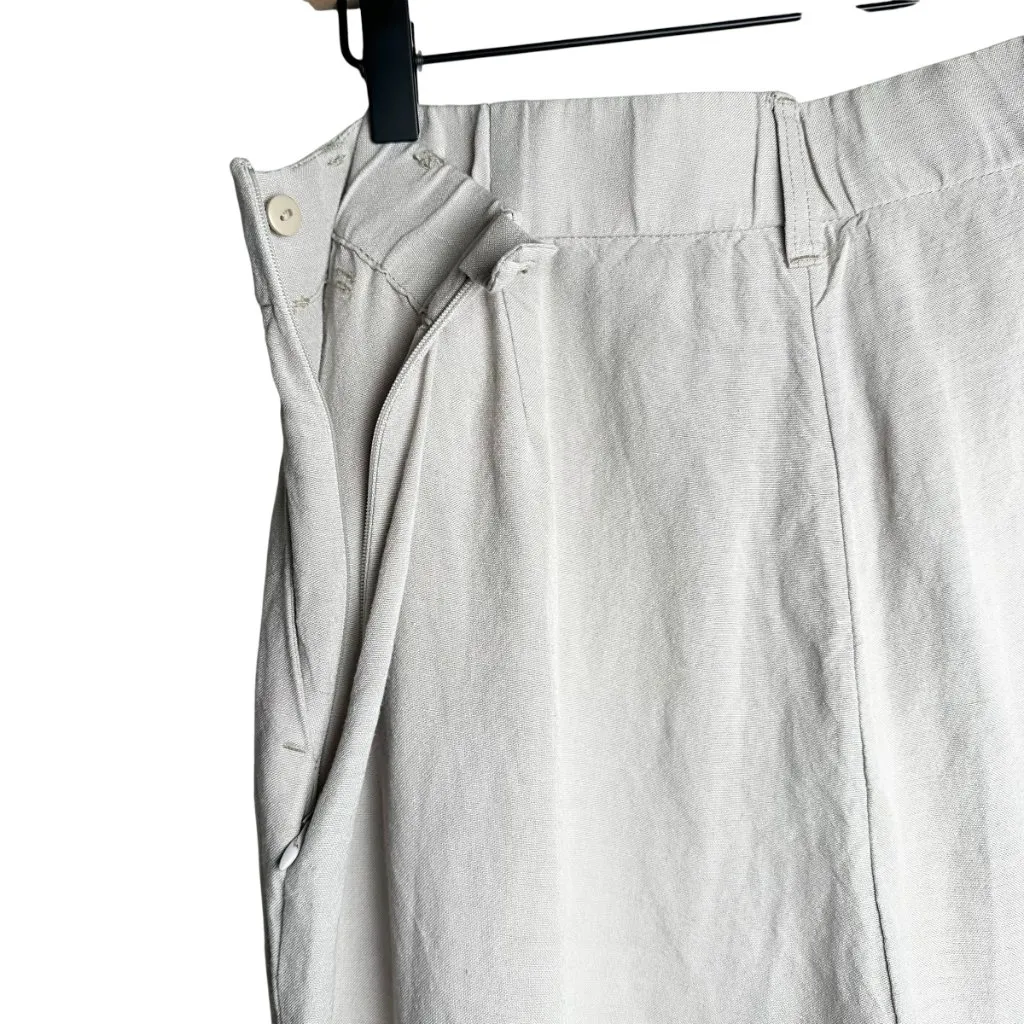 J.Jill Linen Blend Wide Leg Pants Size Large | Lightweight Coastal Grandma Beach Tan - Image 4