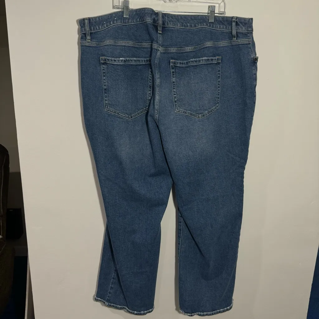 Lane Bryant Signature Fit Mid Rise‎ Relaxed Straight Jean In Medium Blue Size 24 - Image 8