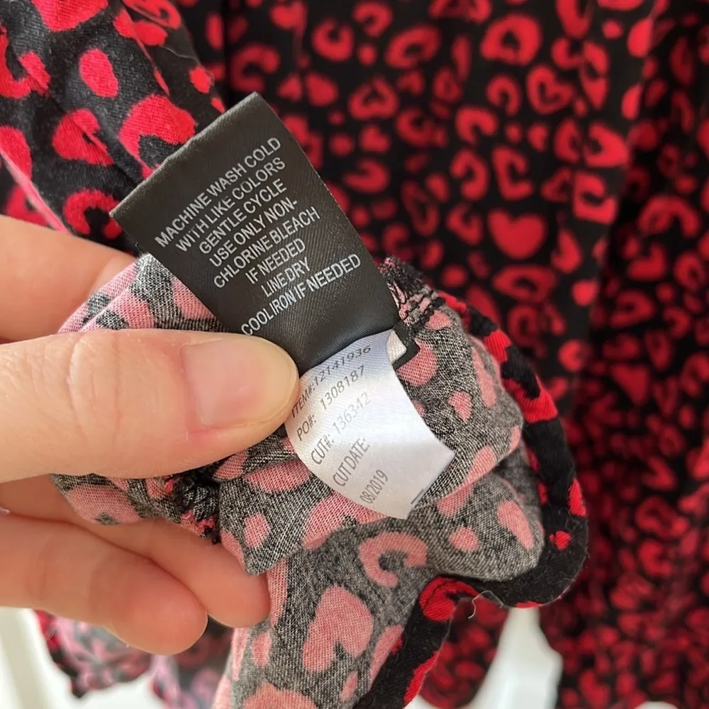 torrid Long Sleeve Mini Length Hearts & Cheetah Print Dress - Size 1X - Image 10