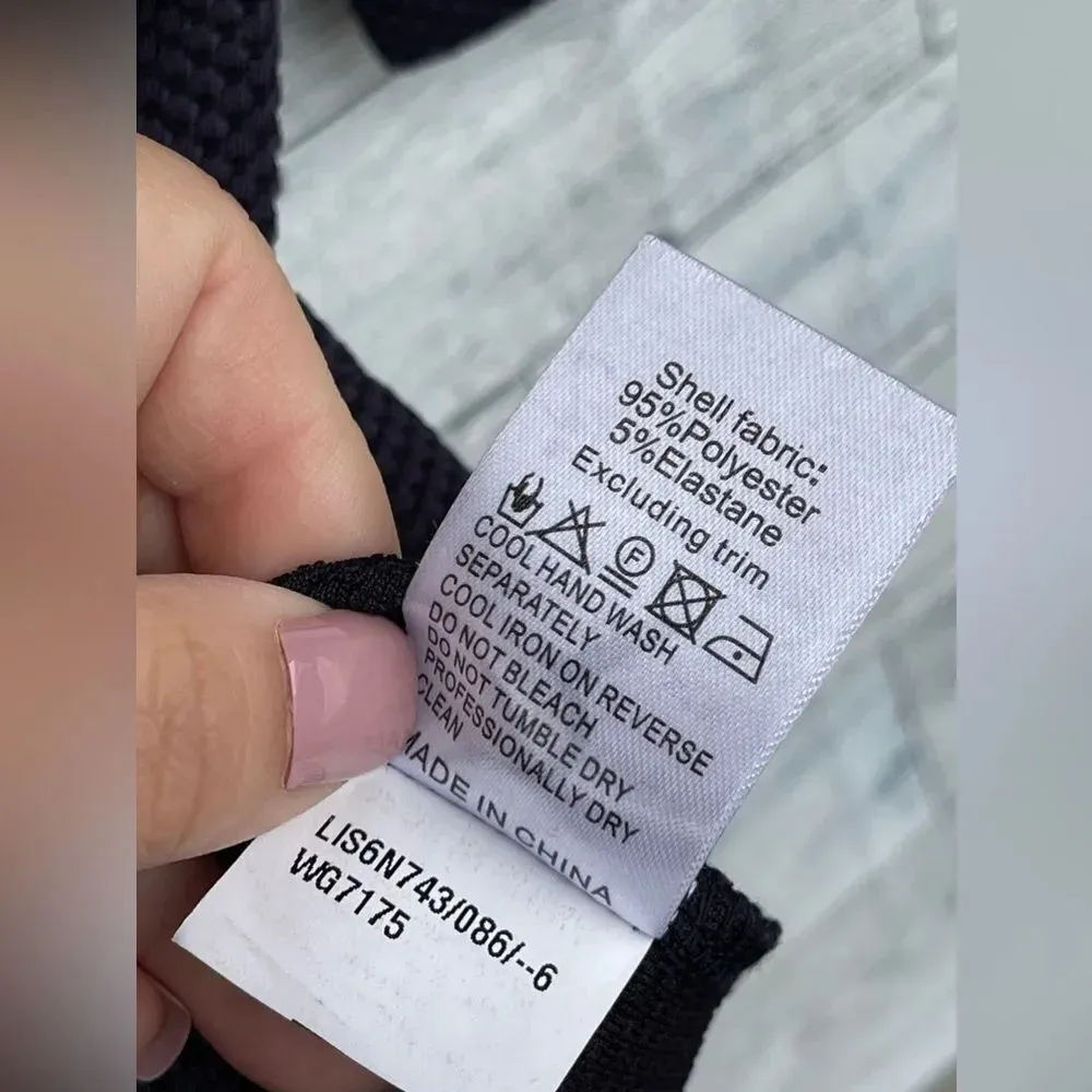 Rare London Navy Deep V-Neck Military Style Dress XS - Image 10