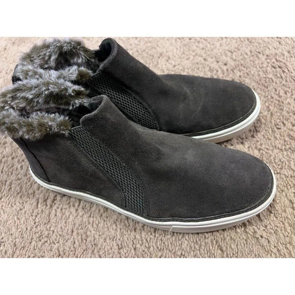 TOMS Size 7 Bryce Slip On Women shoes Fur Lines Grey Suede - Image 5