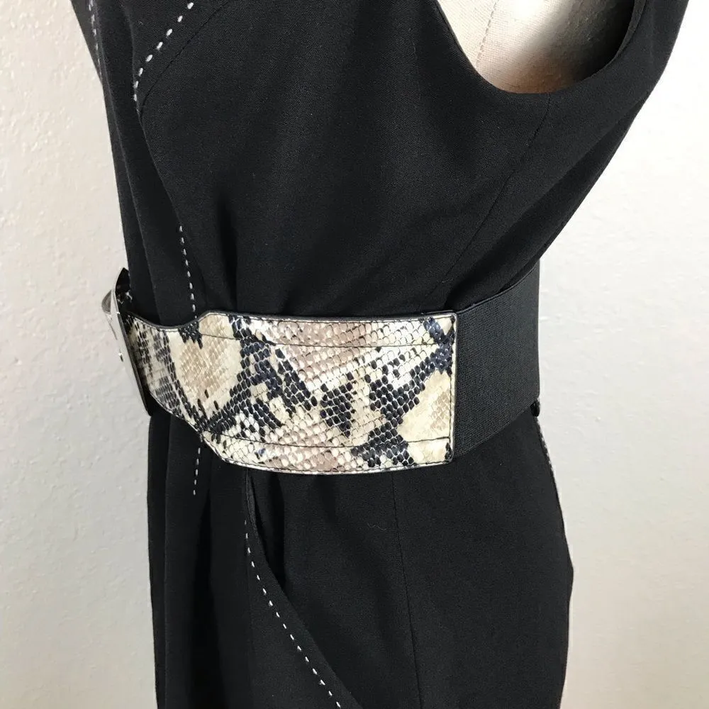 WHBM Faux snakeskin wide stretchy belt S - Image 5