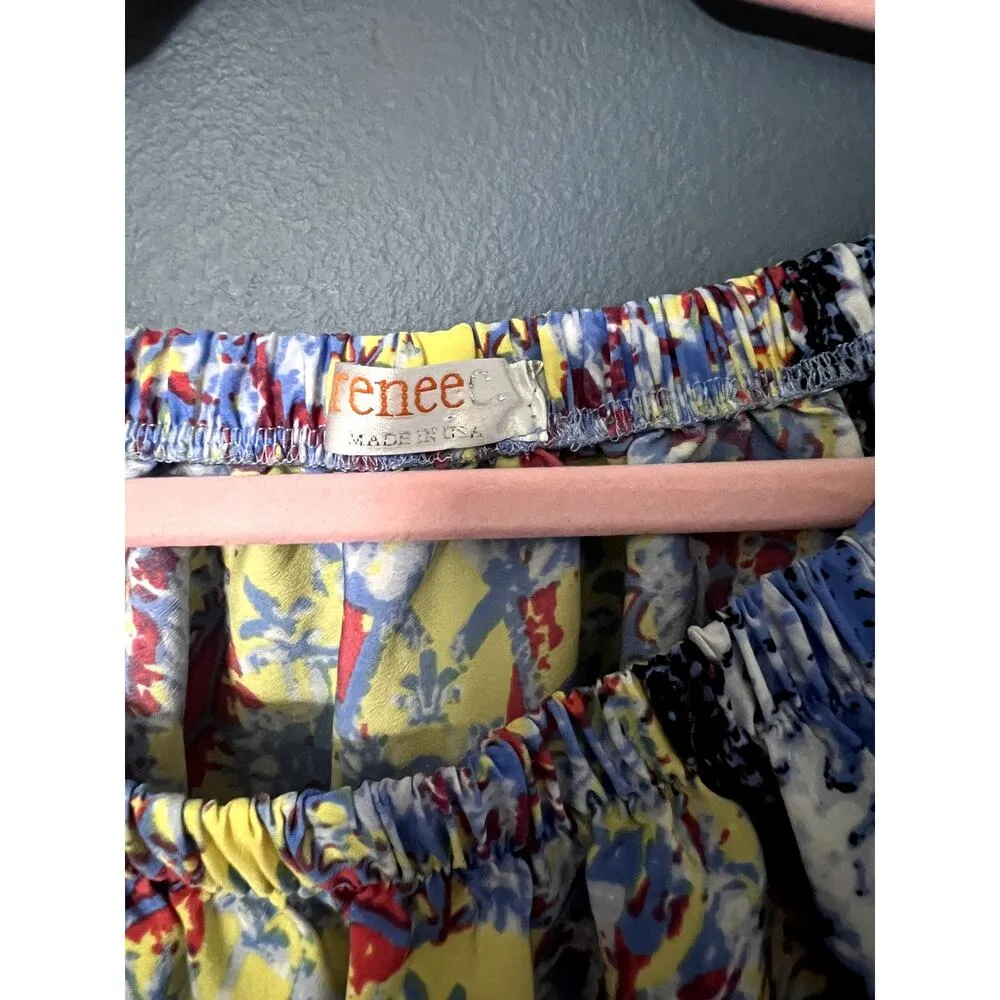 Renee C. Made in USA Off the Shoulder Multicolor Summer Boho Top Womens Small - Image 6