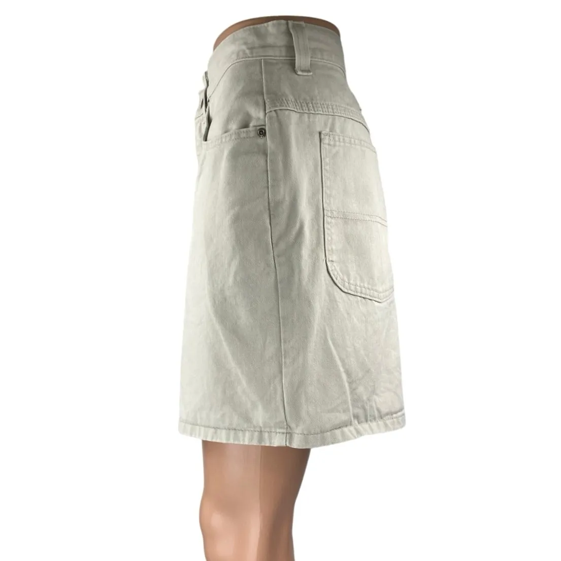 Women's Gray High Waisted A Line Relaxed Fit Casual Denim Jean Shorts Size M Size M - Image 2