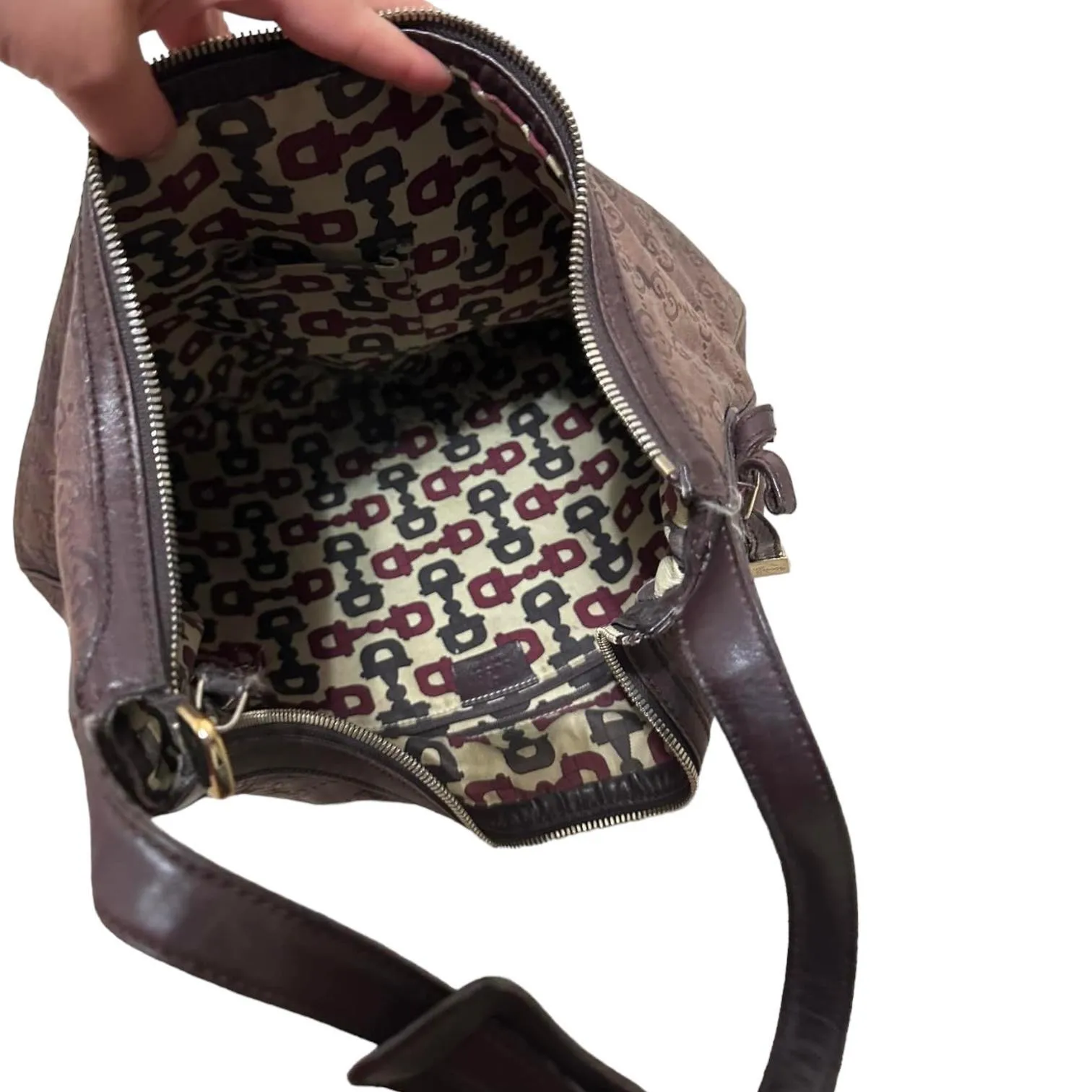 Authentic GUCCI‎ Guccissima Large Leather Princy Hobo Shoulder Bag Brown 162882 - Image 8