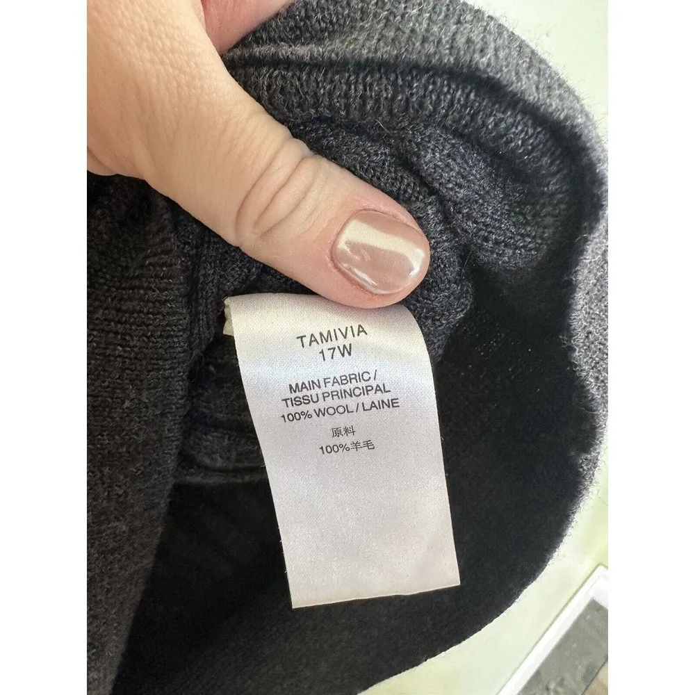 IRO Sweater Sz M Tamivia 100% Wool Ribbed 90’s Black Crewneck Flaw- Hole​​​​ - Image 5
