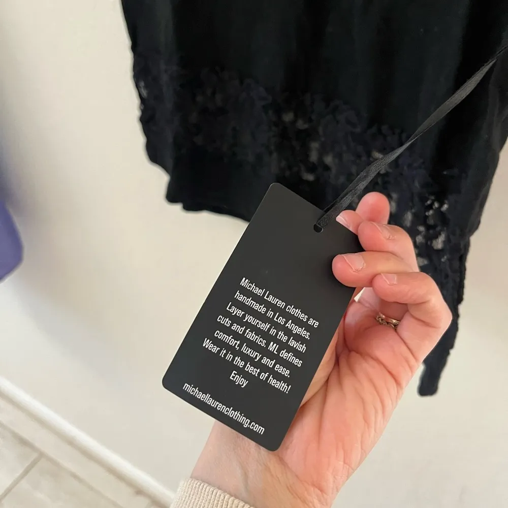 Revolve Michael Lauren Black Raw Hem Sleeveless Tank Lace XS - Image 3