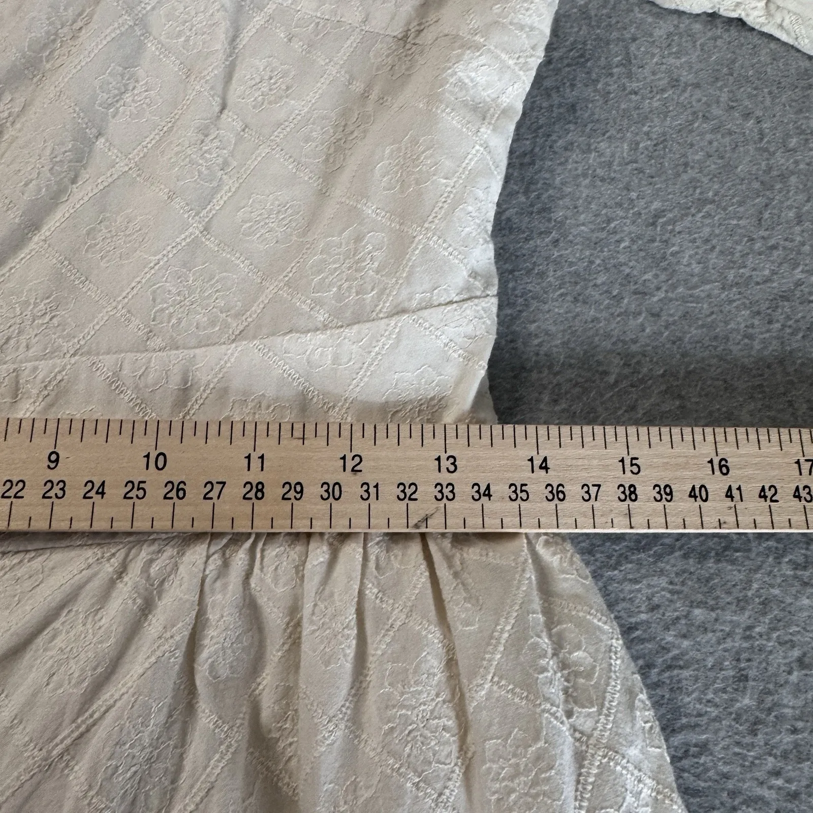 Simple Retro Milkmaid Prairie Country Dress Womens M White Lace Cotton Pearl Size M - Image 15