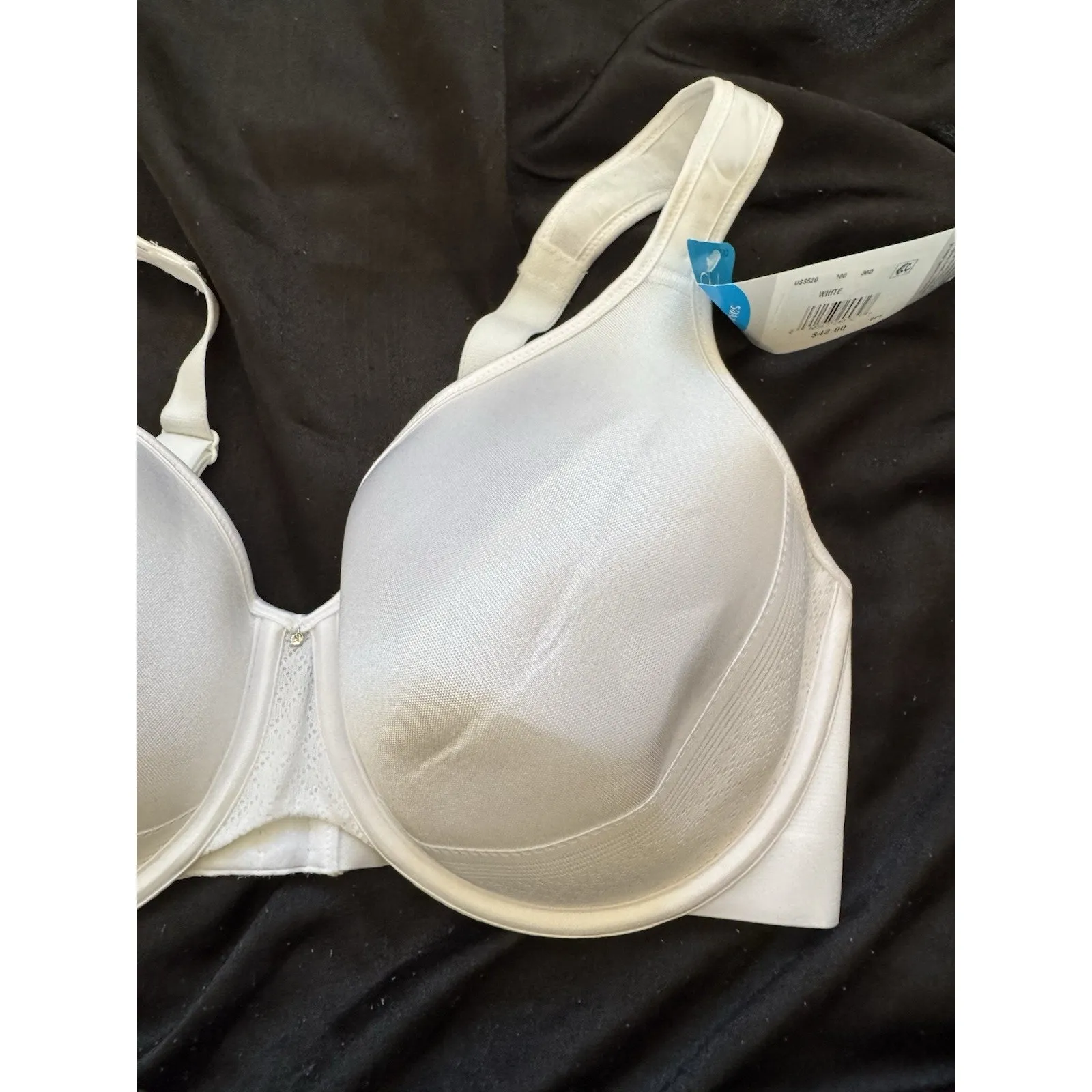 NWT Playtex Love My Curves White Satin Bras Size 36D Underwire Full Coverage (2) - Image 3