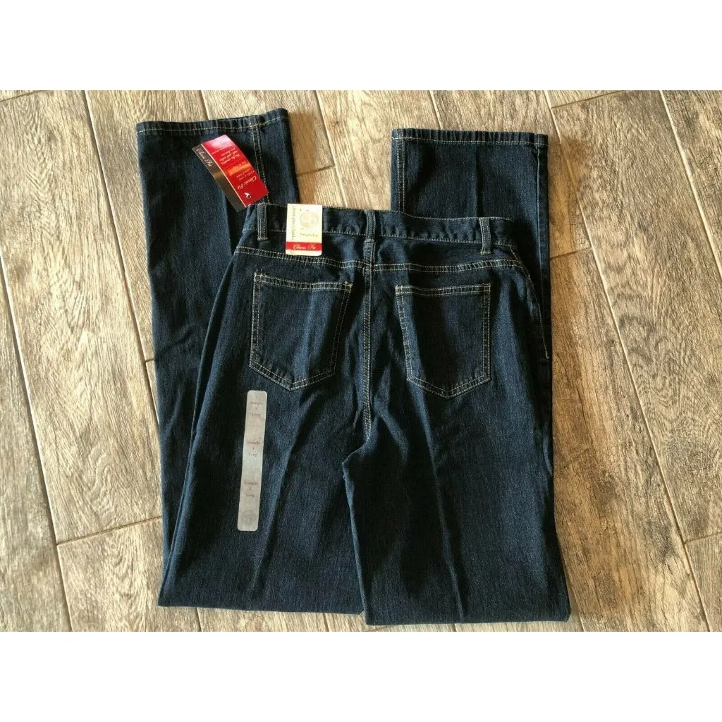 NWT Christopher & Banks Jeans Straight Leg Classic Fit 4L 4 Long Stretch Denim - Image 2