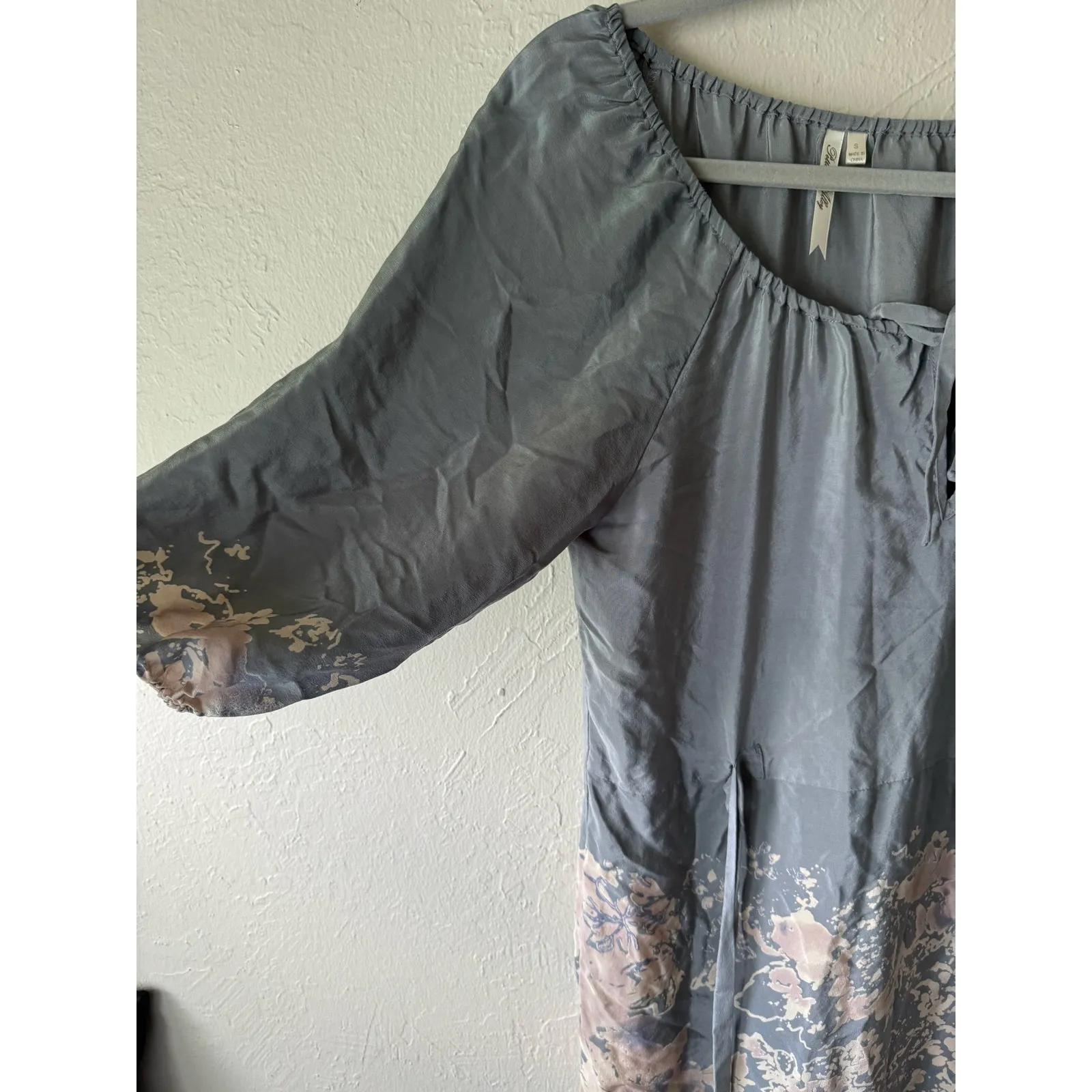 Petticoat Alley Silk Belted 3/4 Sleeve Abstract  Print Dress Size S - Image 3