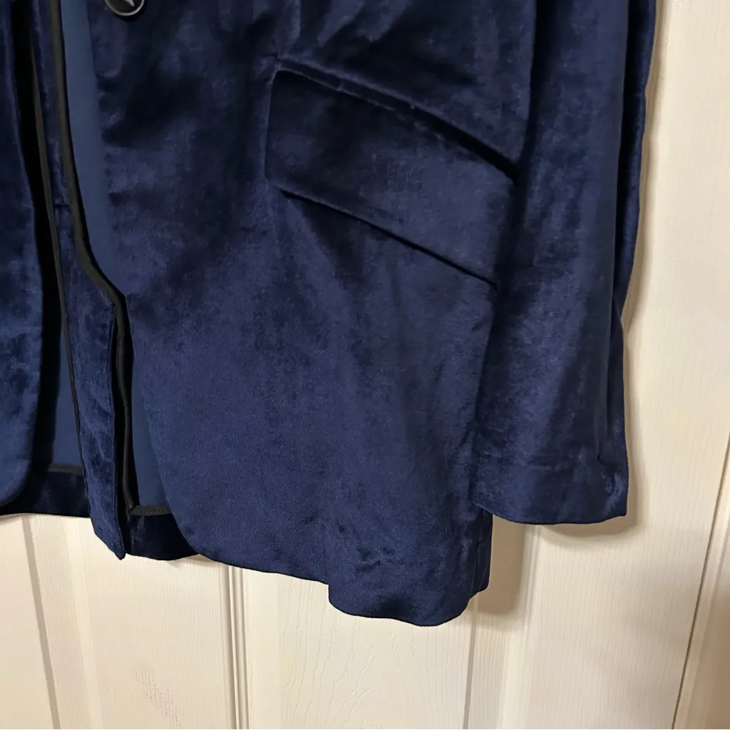 Rag & Bone Margot Velvet Blazer Deep Blue One Button Sports Coat Womens 10 NWT - Image 8