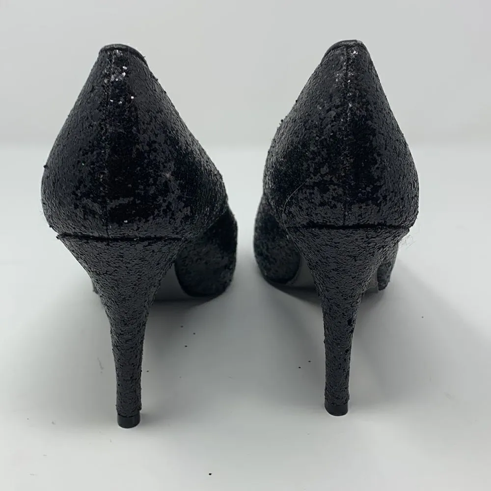 Romantic Soles Black Glitter heels Size 8.5‎ Black - Image 6