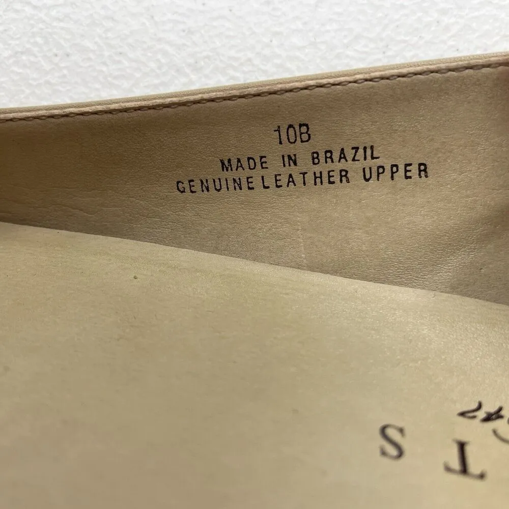 Talbots Size 10 Finata Buckle Flat Leather Beige Sesame Ballet Round Toe Detail - Image 8