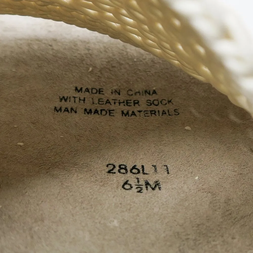 Vintage 90s LifeStride White Woven Wedge Sandals - Image 9