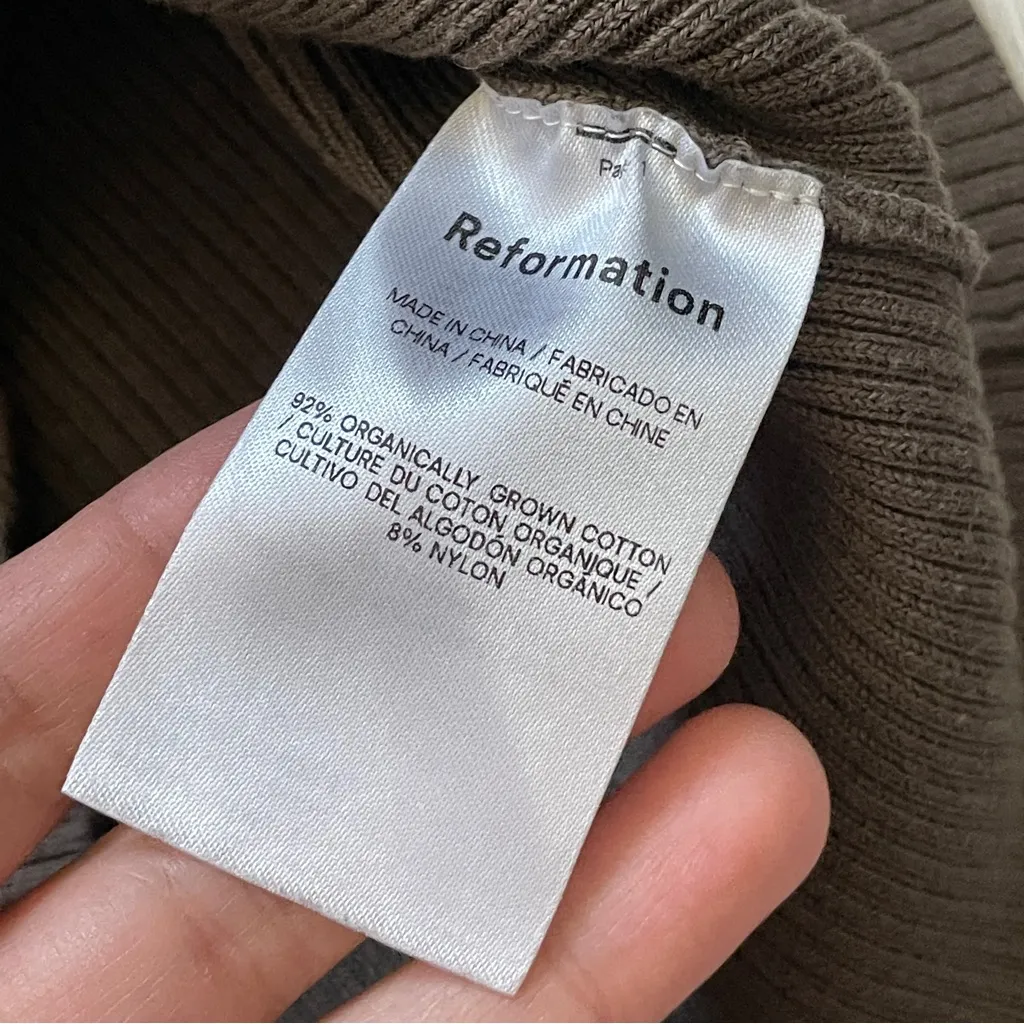 Reformation Distressed Tank Top organic cotton womens Brown (small) casual crop - Image 5