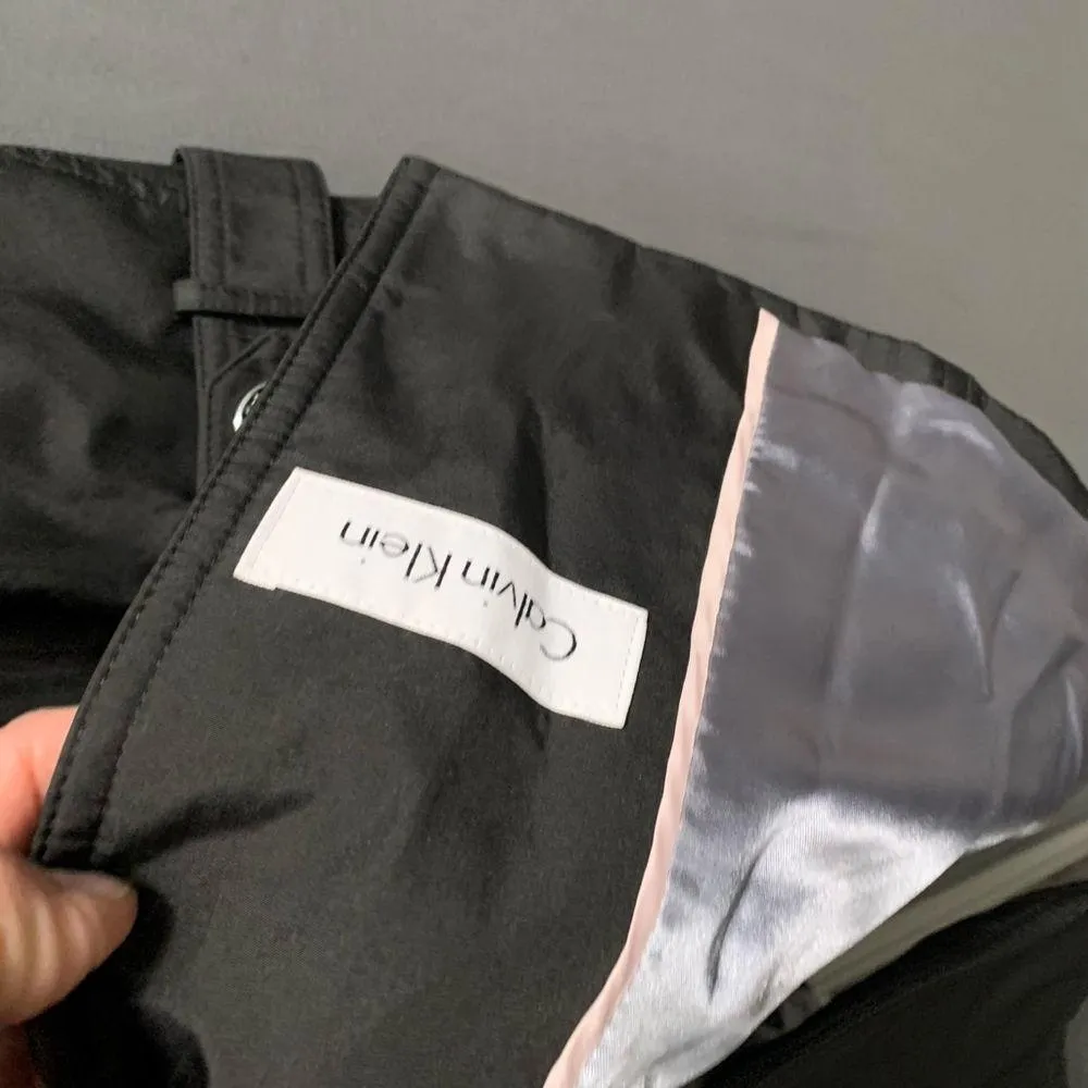 B02-Women's Calvin Klein Trench Coat, Size s Black - Image 4