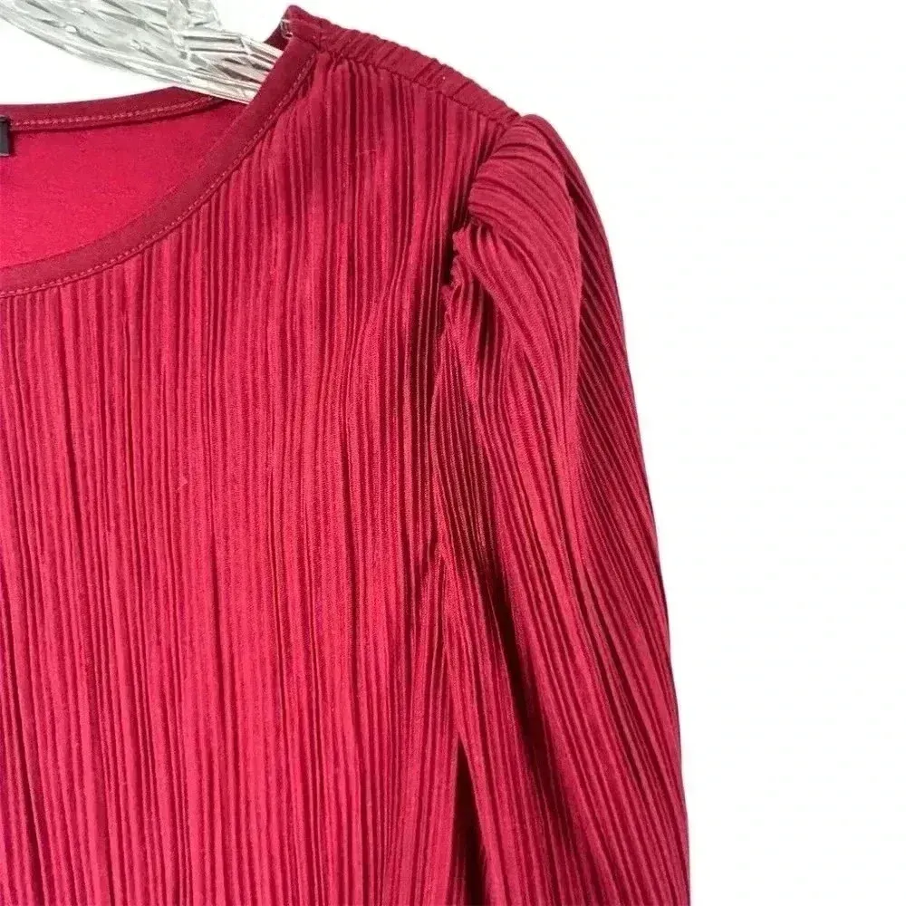 Ann Taylor Factory Women's Red Puff Sleeve Blouse Size S - Image 3