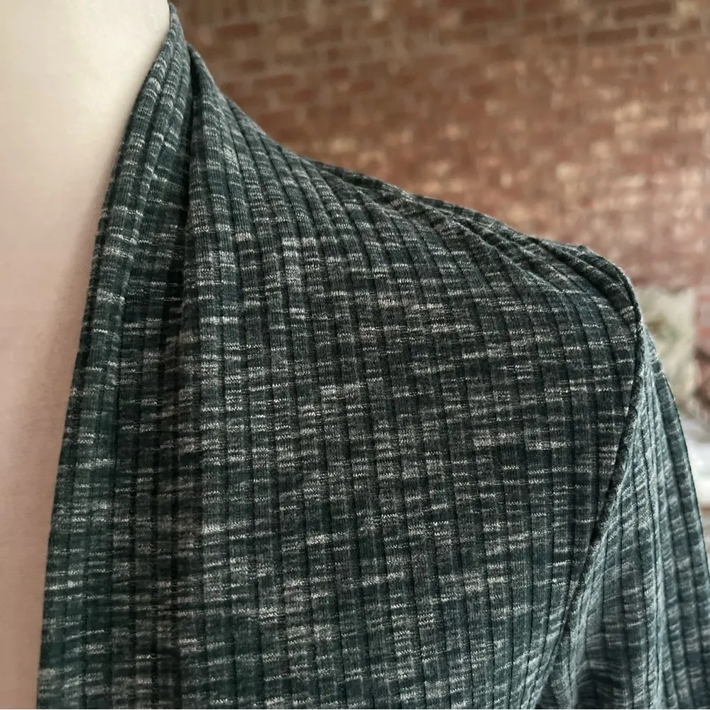 Bobeau Duster Green Heathered Knit Long Cardigan XS Brunch Layering Work - Image 3