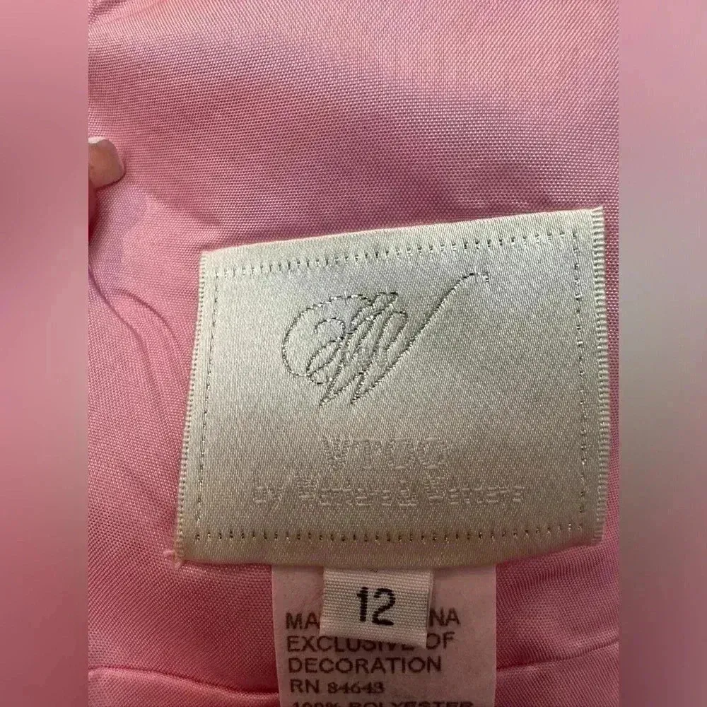 WTOO Watters & Watters In Bloom Pink & Brown Gown Dress Size 12 Cocktail Prom - Image 11